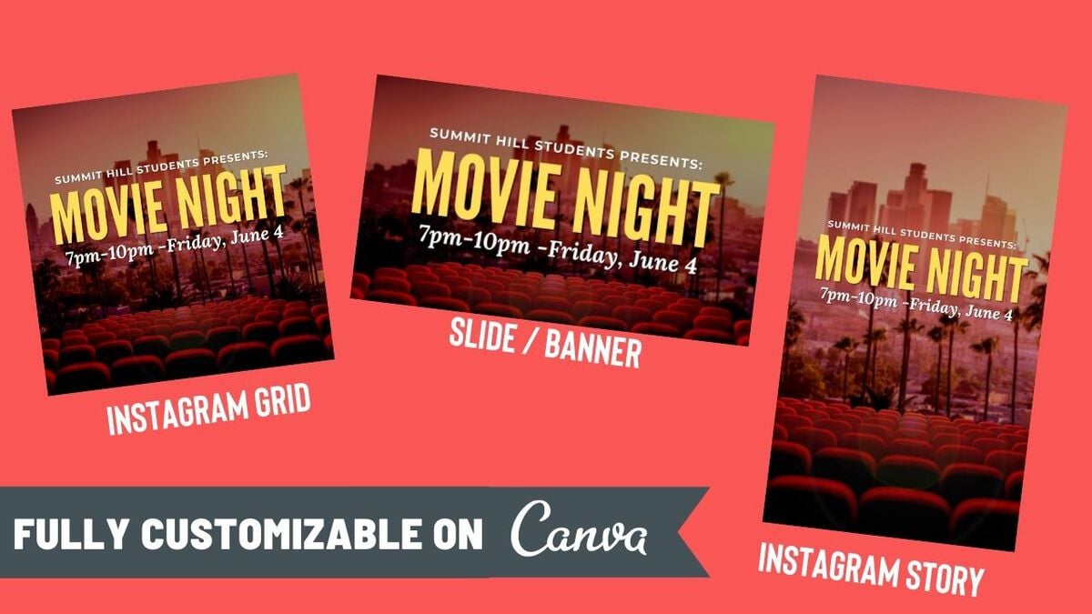 Movie Night Canva Graphics Kit image number null